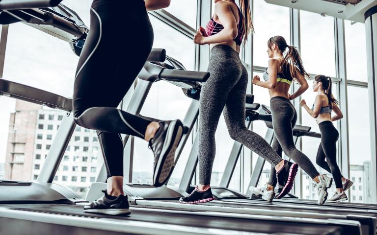 Runners on a treadmill