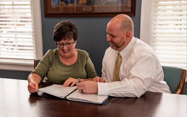 Attorney with client