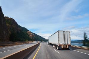 Truck traveling on highway